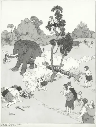 ‘How Did Man First Make & Perfect the Screw’ av William Heath Robinson