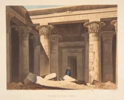 Entree du grand temple (The entrance of the great temple). av Hector Horeau