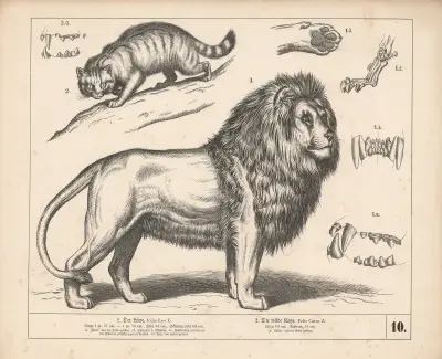 1. Lev. 2. Divoká kočka, Heinrich Leutemann