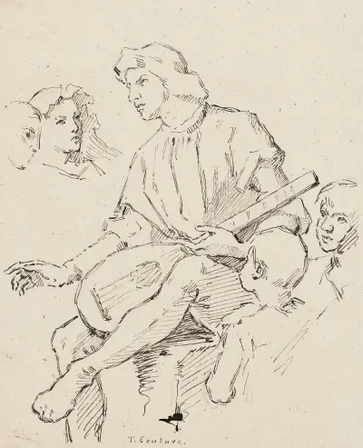 Luutunsoittaja, Thomas Couturen mukaan, Helene Schjerfbeck