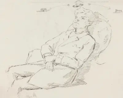 Mauritz Maexmontan, luonnos, Helene Schjerfbeck