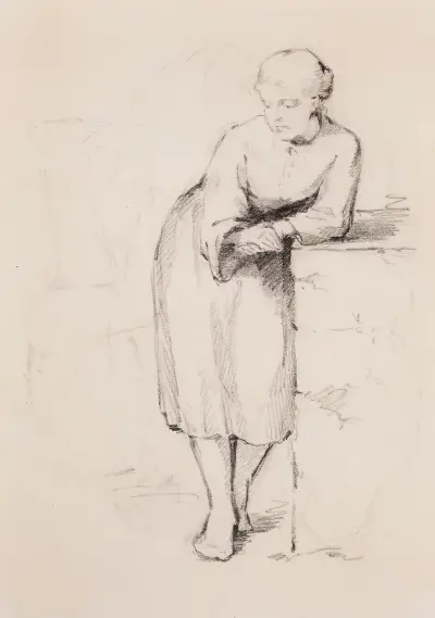 Muuriin nojaava nainen, Helene Schjerfbeck