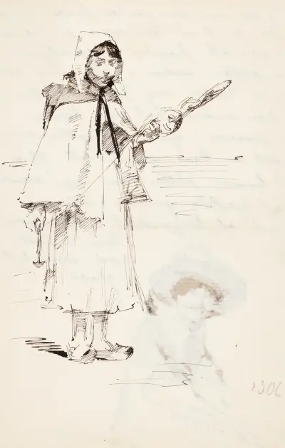 Ranskalainen maalaistyttö (Tyttö ja värttinä), Helene Schjerfbeck