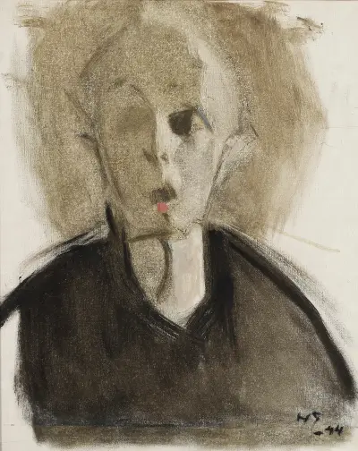 Self-Portrait with Red Spot, Helene Schjerfbeck