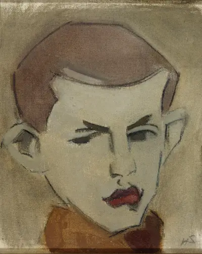 The Woodcutter, head study av Helene Schjerfbeck