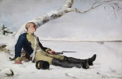 Wounded Warrior In The Snow, Helene Schjerfbeck