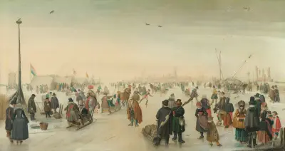 Zimní radovánky u města, Hendrick Avercamp