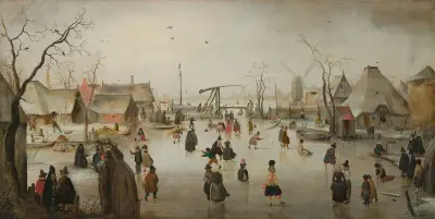 Bruslení ve vesnici, Hendrick Avercamp