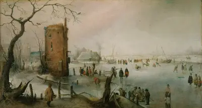 Bruslení u města, Hendrick Avercamp