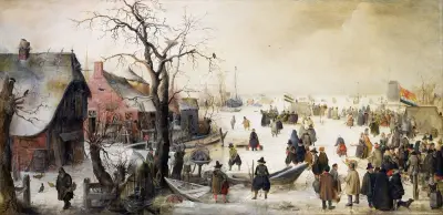 Zimní scéna na kanálu, Hendrick Avercamp