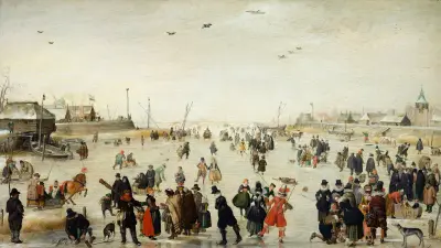 Zimní scéna na zamrzlém kanálu, Hendrick Avercamp