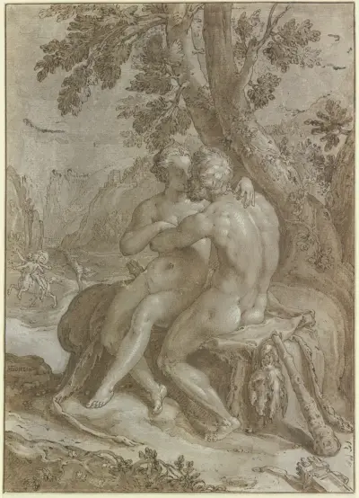 Hercules and Dejanira av Hendrick Goltzius