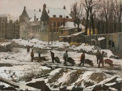 Construction Site in Amsterdam av George Hendrik Breitner