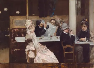 Café Scene In Paris von Henri Gervex