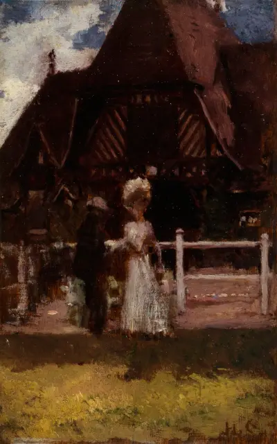 Étude pour un tableau non identifié, montrant l’hippodrome de Deauville) von Henri Gervex