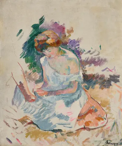 Femme au jardin av Henri Lebasque