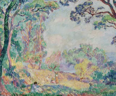 Jeunes Femmes Et Fillettes Dans Un Paysage av Henri Lebasque