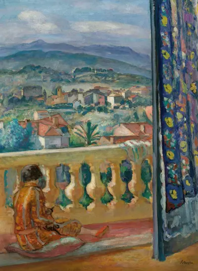 Le Cannet, Le Rideau Bleu av Henri Lebasque