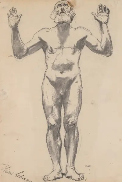 Nude Study of an Old Man von Henri Lehmann