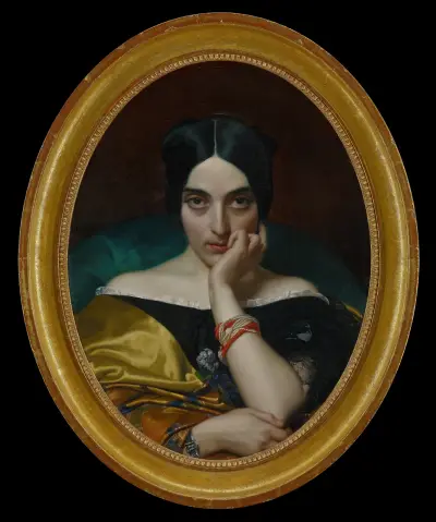 Portrait of Clémentine (Mrs. Alphonse) Karr av Henri Lehmann