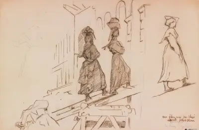 Women Carrying Mortar von Henri Lehmann