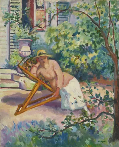 Jeanne im Garten von Neuilly von Henri Manguin