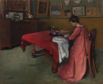 Der rote Morgenrock von Henri Manguin
