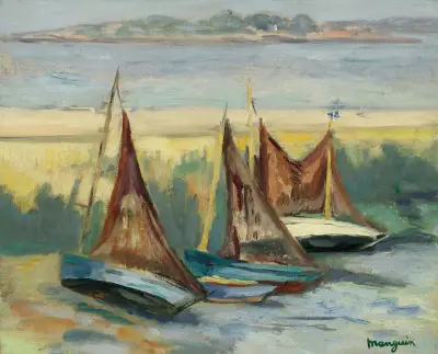 Segelboote bei Niedrigwasser von Henri Manguin