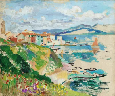 Blick auf La Ponche, Saint-Tropez von Henri Manguin