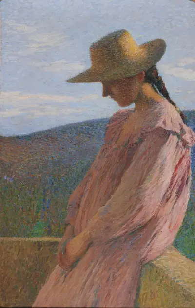 Jeune fille assise av Henri Martin