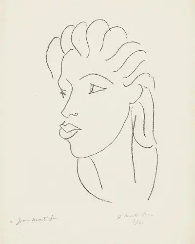 Chinoise aux cheveux striés av Henri Matisse