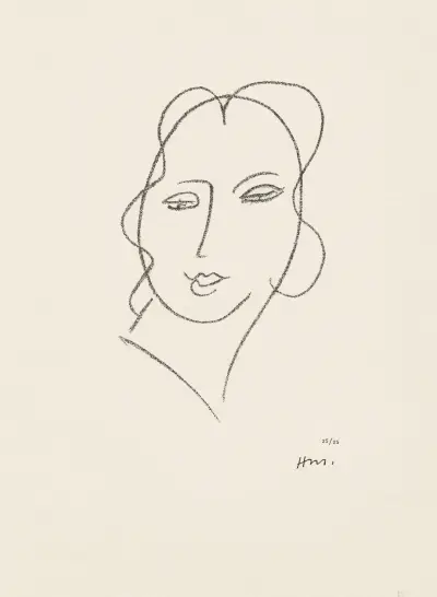 Studie für die Jungfrau „Tête voilée“, 1950 – Nr. 3 von Henri Matisse