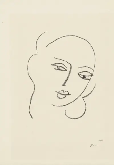 Studie für die Jungfrau „Gesicht“ – für die Kapelle von Vence, 1950 – Nr. 2 von Henri Matisse