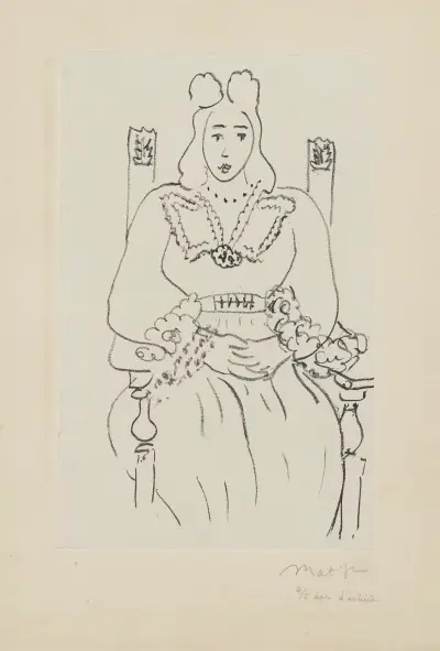 Etude pour Poèmes de Charles d’Orléans, 1942 – nr 1 av Henri Matisse