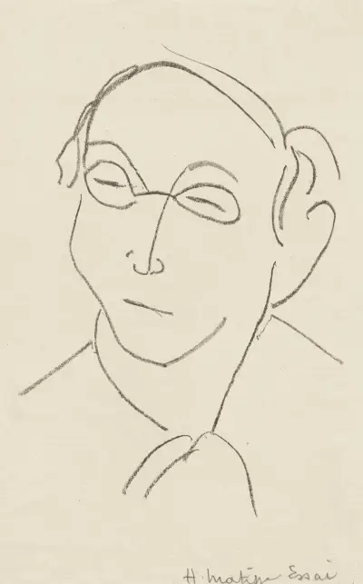 Études pour le frontispice de ‘Choix de pages de Paul Léautaud’ Pl.07 av Henri Matisse