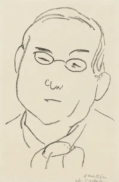 Études pour le frontispice de ‘Choix de pages de Paul Léautaud’ Pl.12 av Henri Matisse