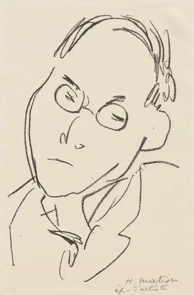 Études pour le frontispice de ‘Choix de pages de Paul Léautaud’ Pl.04 av Henri Matisse