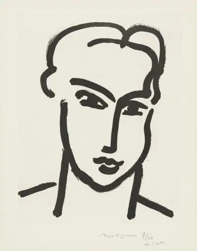 Grande tête de katia av Henri Matisse