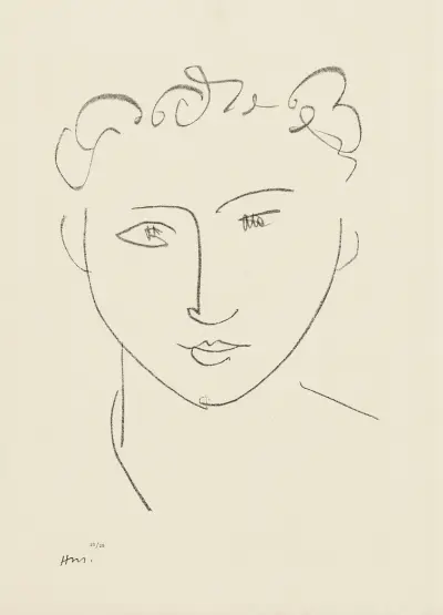 Jeune étudiante – suite d’études pour ‘Echos’, 1952 – nr 3 av Henri Matisse