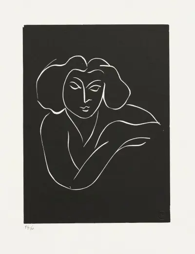 Jeune femme accoudée, 1941 av Henri Matisse