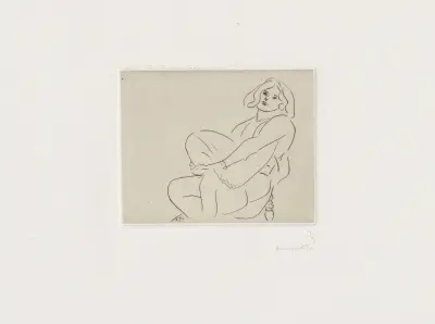Jeune femme enserrant son genou gauche av Henri Matisse