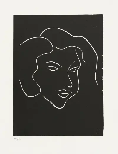 Jeune femme, visage de trois-quarts, 1941 av Henri Matisse