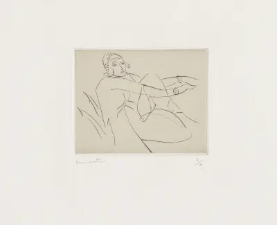Le bonnet fleuri av Henri Matisse