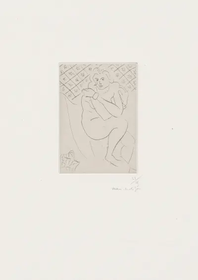 Nu assis, bras croisés sur la poitrine av Henri Matisse