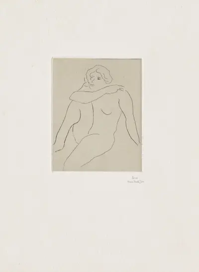 Nu assis, bras droit reposant sur l’épaule gauche av Henri Matisse