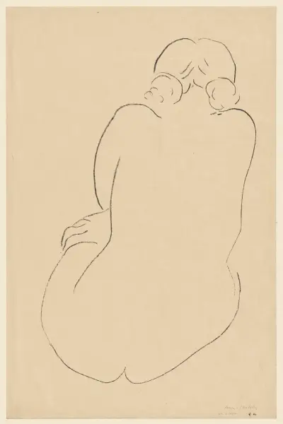 Nu assis, vu de dos av Henri Matisse
