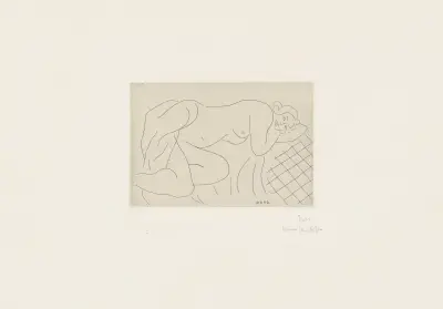 Nu couché sur le côté, les bras sous la tête av Henri Matisse