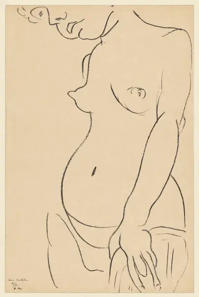 Nu de trois-quarts, une partie de la tête coupée av Henri Matisse