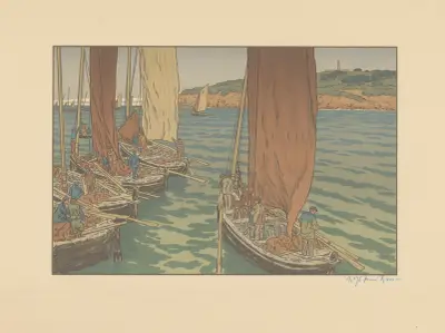Barques de pêche av Henri Rivière