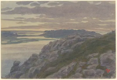 Crépuscule à Landiris, Loguivy av Henri Rivière